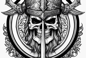 Valhalla sword shield  axe tattoo idea