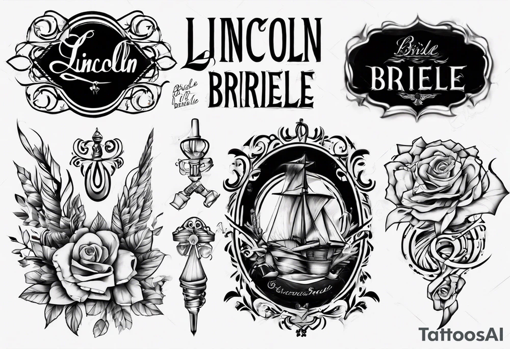 The name Lincoln and the name Brielle tattoo idea