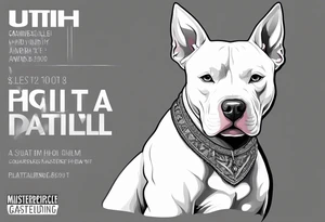white pitbull pointed ears, paw tattoo idea