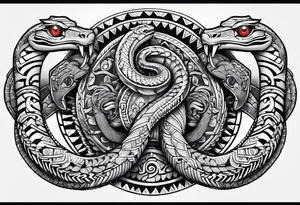 aztec snakes together tattoo idea