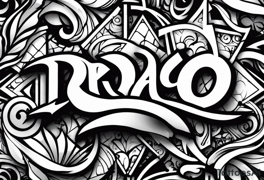 The word DRACO in Street graffiti style lettering tattoo idea