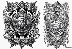Celtics sleeve sword and knot tattoo idea
