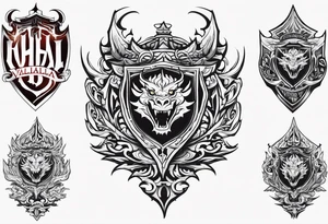 Valhalla fire sword shield dragon tattoo idea