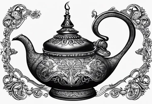 magic lamp with message prince ali tattoo idea