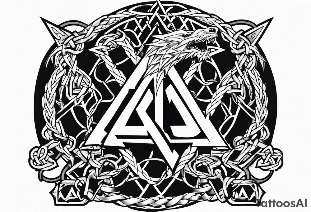 Valhalla sword shield axe barbed wire chains valknut fire dragon tattoo idea Valhalla sword shield axe barbed wire chains valknut fire dragon tattoo idea