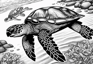 Hawaiian sea turtles tattoo idea