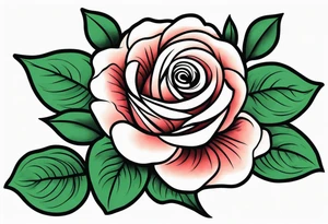 traditional rose green tattoo idea