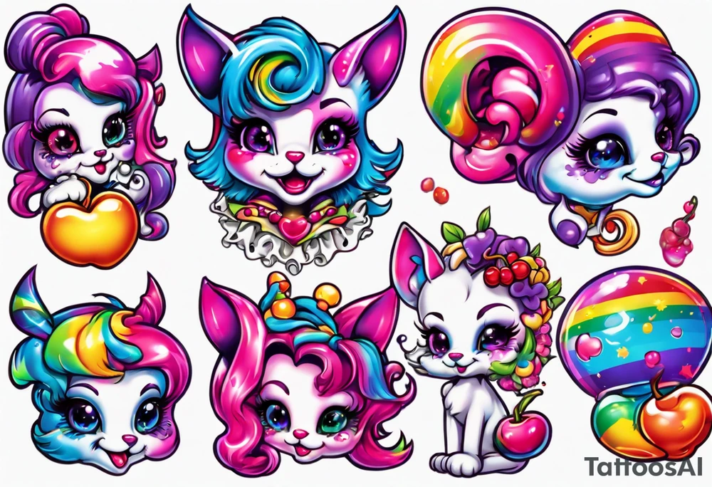 Lisa frank cherry character tattoo idea