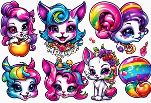 Lisa frank cherry character tattoo idea