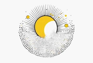simple sunshine shape made of dots tattoo idea