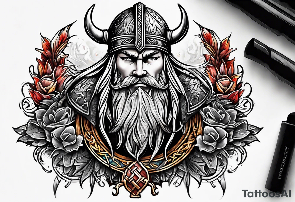 Viking weapons tattoo idea