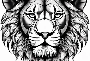 Half lion face and sport tattoo idea
