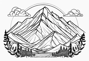 Sagittarius, cancer zodiac and mountain tattoo idea