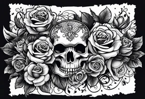 Arm sleeve with skulls alligators and roses tattoo idea