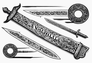 Valhalla  steps sword tattoo idea