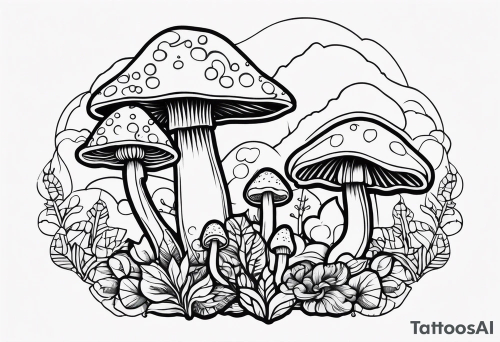 psychedelic mushroom tattoo idea
