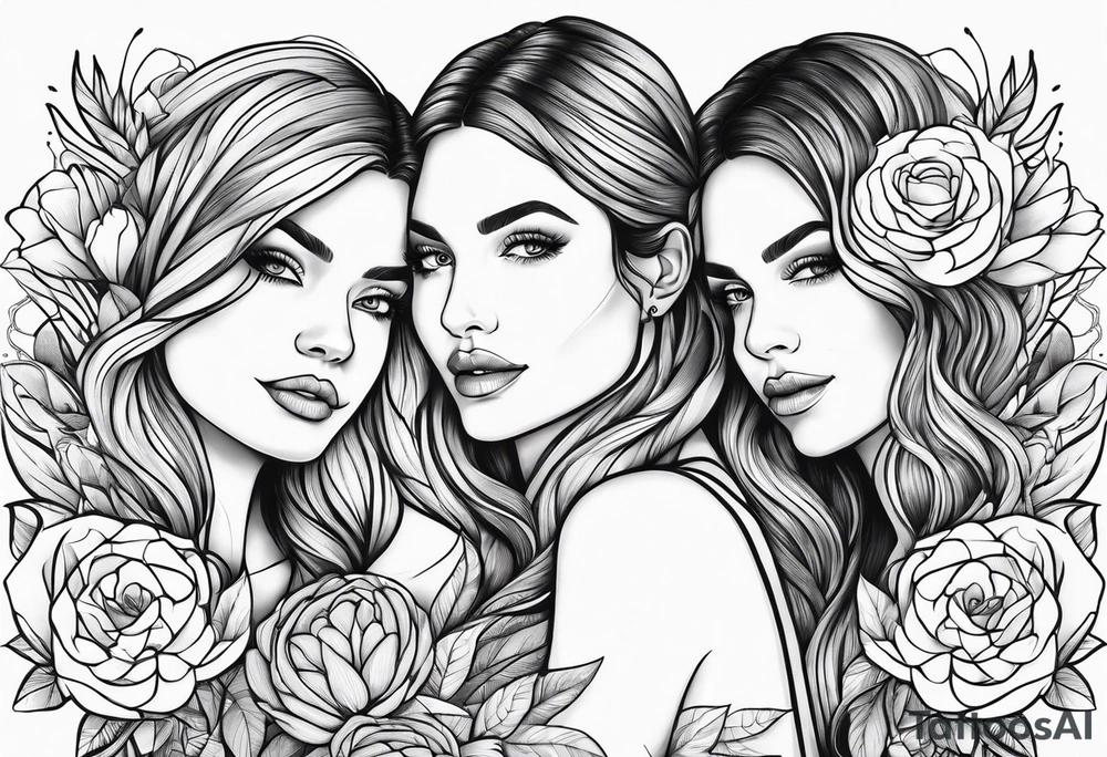 Mother and three daughters design no hearts or flowers tattoo idea Mother and three daughters design no hearts or flowers tattoo idea