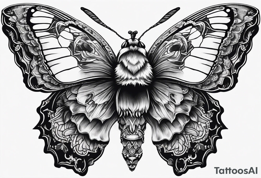 Butterfly to encorperate a skull and a rams head like a death moth tattoo idea Butterfly to encorperate a skull and a rams head like a death moth tattoo idea