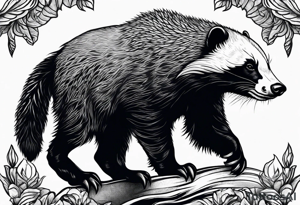 honey badger climbing over shoulder
, claws tattoo idea