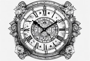 A clock in the cosmos tattoo idea
