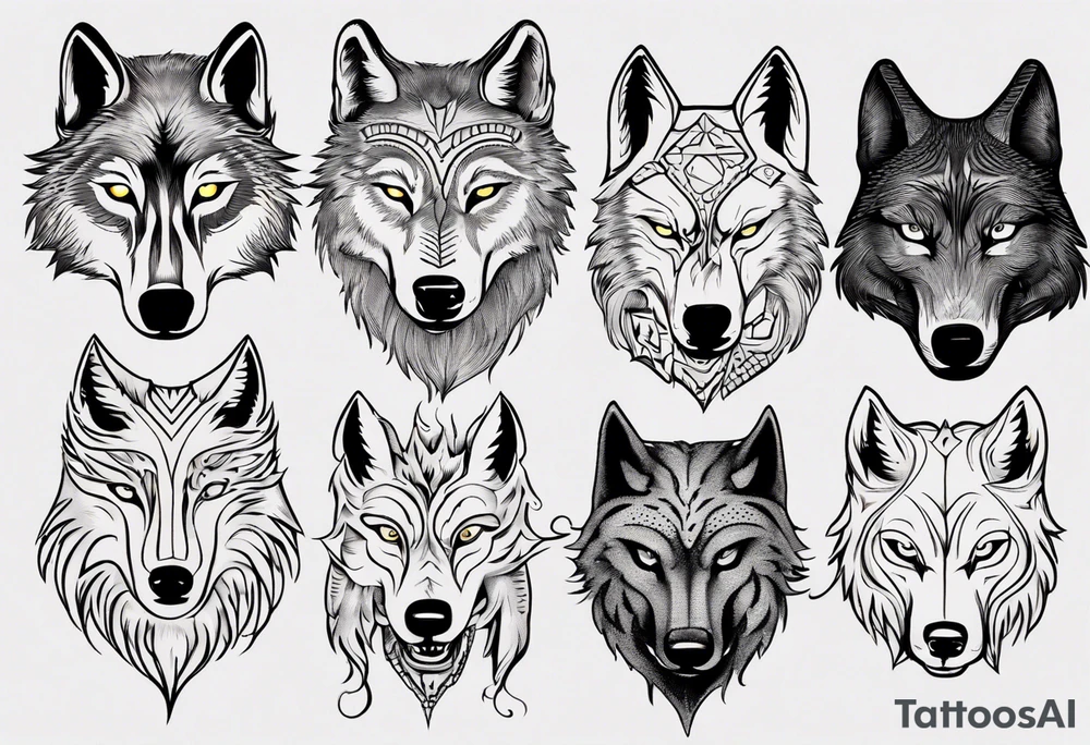 wolf head tattoo idea