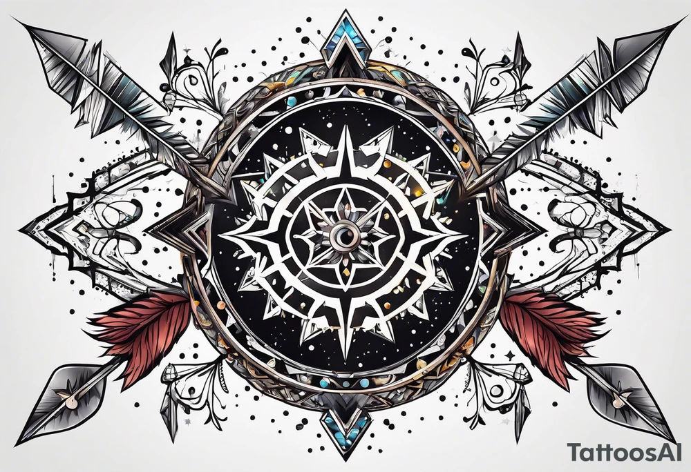 Constellation, arrow , snowflake tattoo idea
