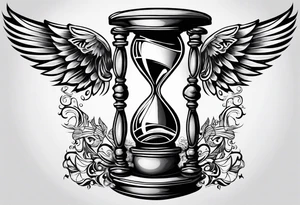 hourglass with wing carpe diem for men tattoo idea