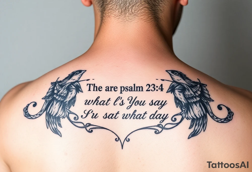 psalm 23:4 forearm tattoo and state what it says tattoo idea