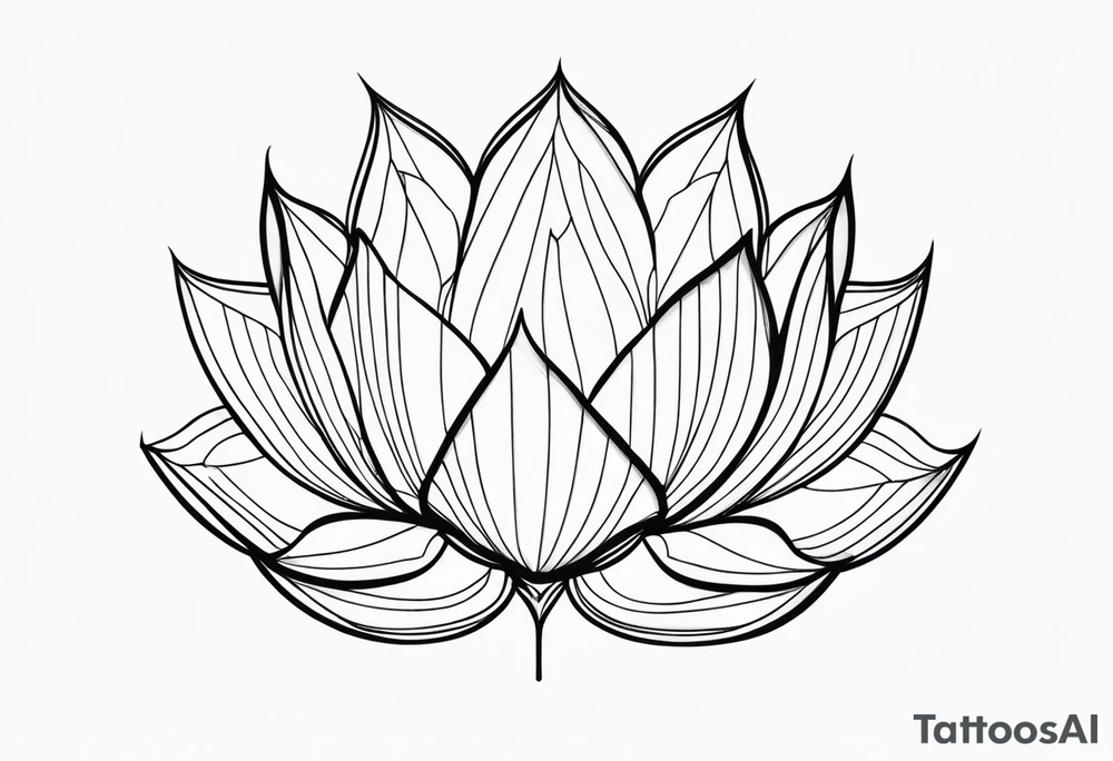 white lotus flower geometric tattoo idea