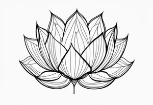 white lotus flower geometric tattoo idea