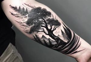 Trees stretching down my forearm tattoo idea