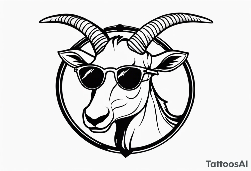 capricorn with sunglasses and a shotgun tattoo idea