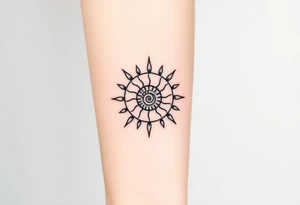 Fibonacci sun spiral shell tattoo idea