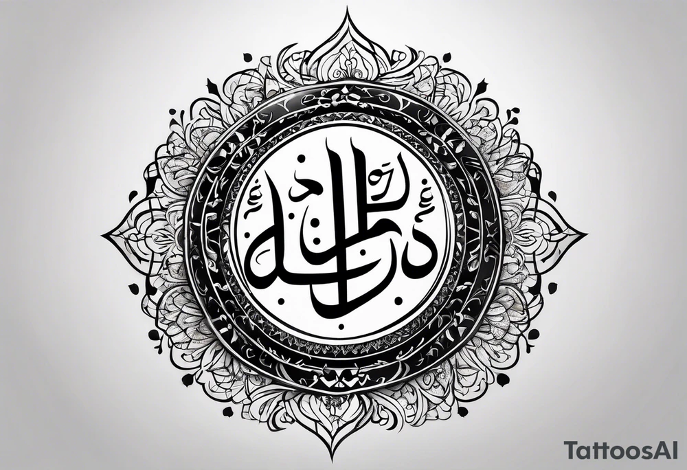 Arabic calligraphy in a straight sentence tattoo idea