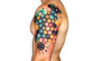 Salvador dali style honeycombs tattoo idea