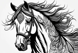 Linework horse tattoo idea