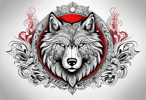 Lobo con Caperucita roja tattoo idea
