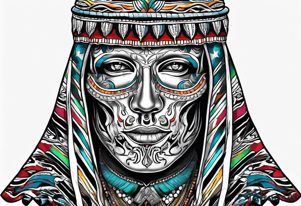 Ghost with sarape tattoo idea