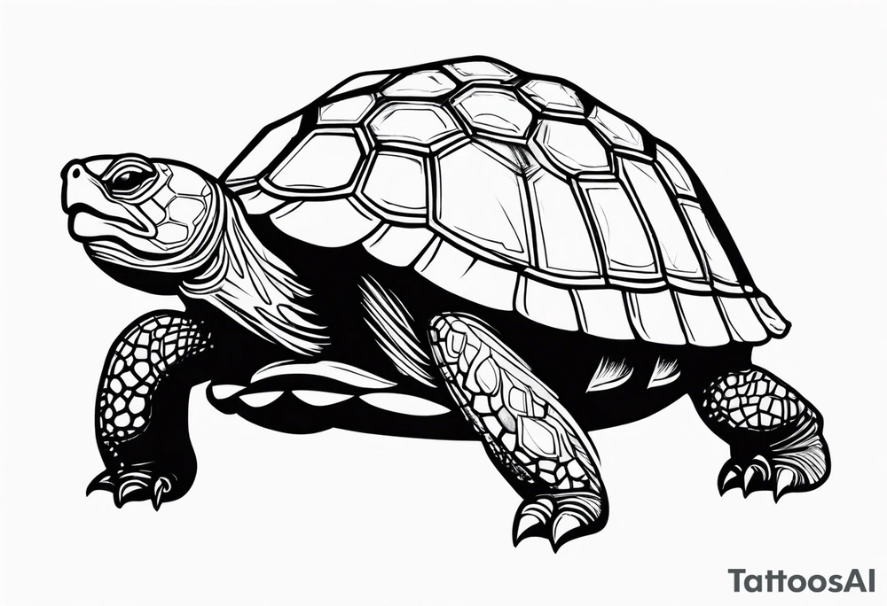native american tortoise with the name sam incorporated into thje shell design tattoo idea