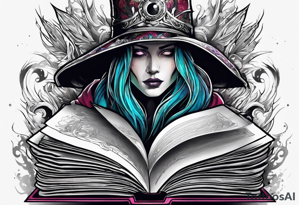 wraith coming out of a book tattoo idea