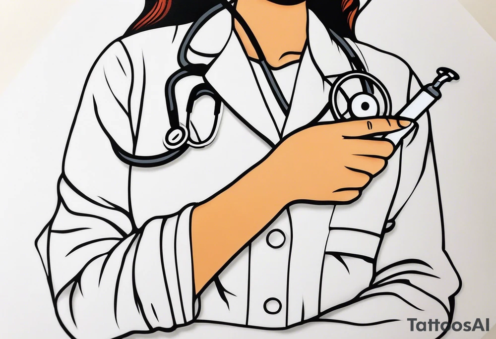 “Do no harm but take no shit” in calligraphy with middle finger and stethoscope for nurse tattoo idea