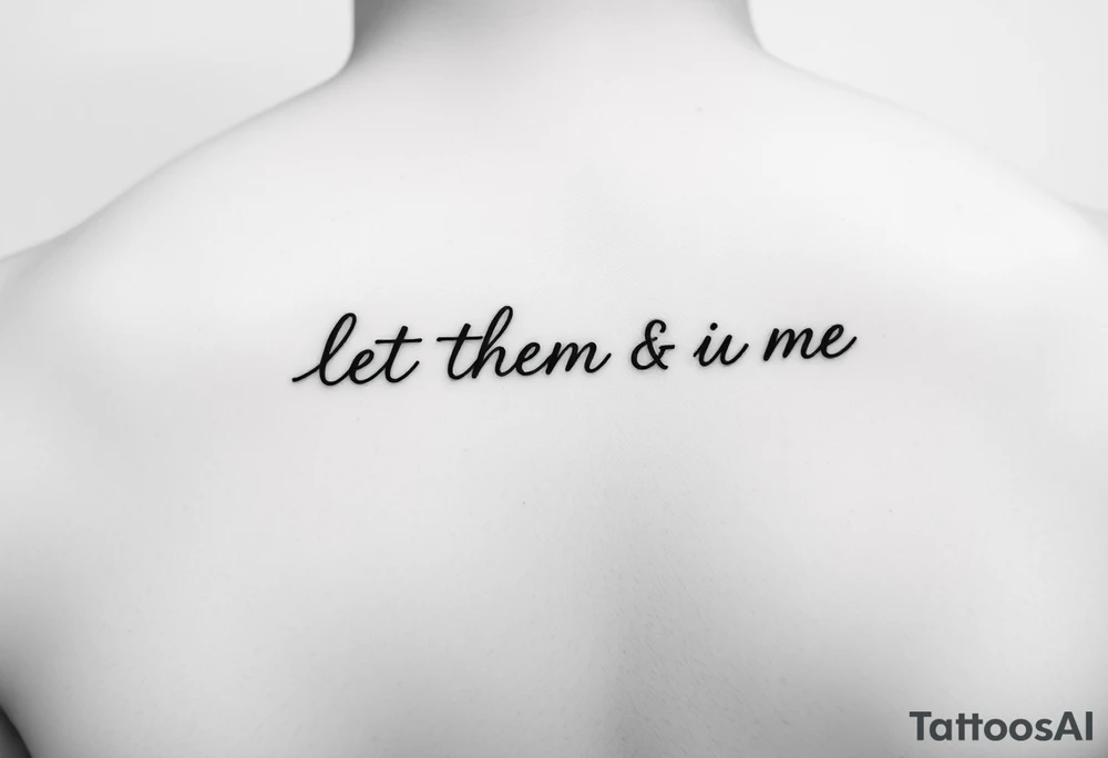 Small Fine line dainty cursive tattoo with the saying “let them & let me” tattoo idea