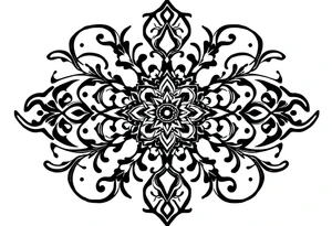 mytical shaman and witch ancient ornament with rhyme tattoo idea