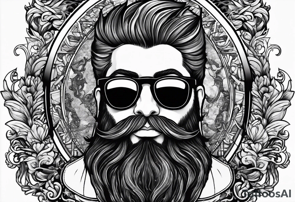 capricorn with beard and sunglasses tattoo idea capricorn with beard and sunglasses tattoo idea