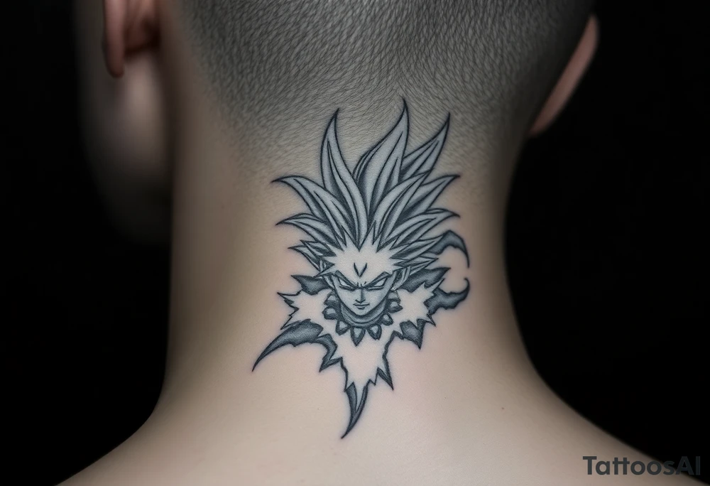 legendary dragonball z scene with energy aura and power effects tattoo idea
