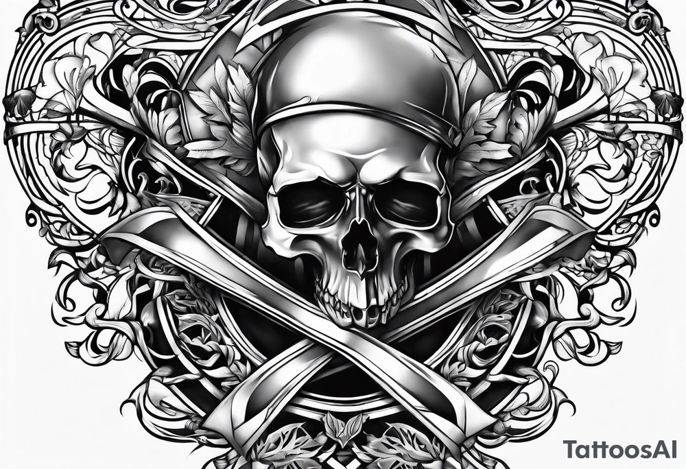 Cancer ribbon chest tattoo tattoo idea