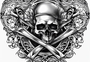 Cancer ribbon chest tattoo tattoo idea