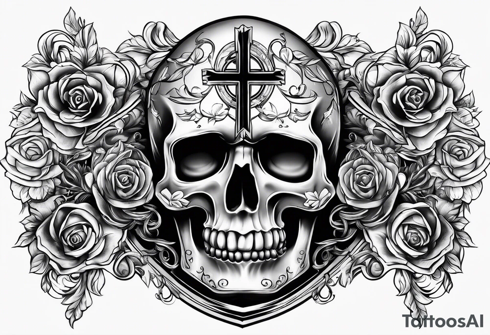 Pain, discipline and catholic religion tattoo idea