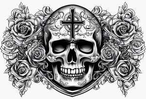 Pain, discipline and catholic religion tattoo idea