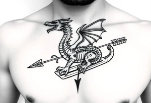 dragon sleighed by arrow tattoo idea